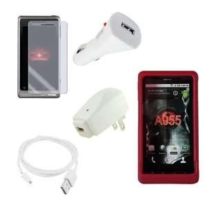   USB Wall + Car Charger Adapter and USB Cable for Motorola Droid 2 A955