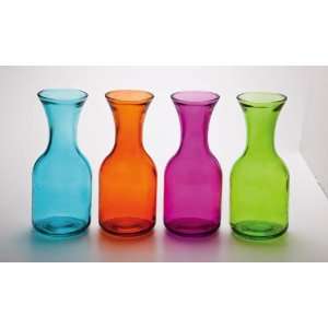   Glass Carafe 44oz Blue, Green, Orange, Pink 4 Asst