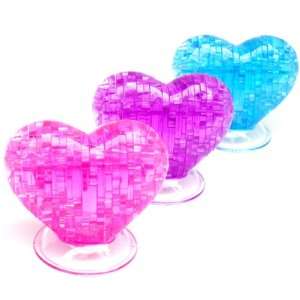 3D Crystal Heart Decorative Jigsaw Puzzle Toy, Pink 