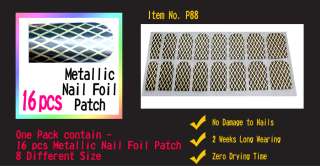 P88 Metallic Nail Foil Patch Art Sticker DIY 16pcs  