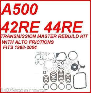   TRANSMISSION MASTER REBUILD KIT WITH ALTO FRICTIONS 88 04  