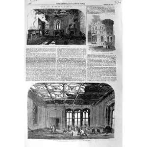  1853 FIRE WINDSOR CASTLE NORTONS ROOM GOTHIC DINING