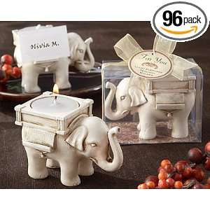  Lucky Elephant Antique Ivory finish Tea Light Holder, 96 
