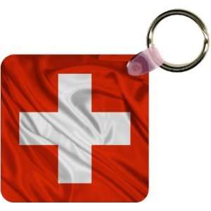 Switzerland Flag Art Key Chain   Ideal Gift for all Occassions