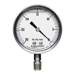 30 Hg to 30 psi High Accuracy Gauge, 2 1/2 Dial, Bottom Connection 