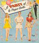 VINTAGE PARTY OF SIX PAPER DOLL LSER RPRO FREESHW2