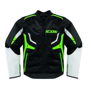  ICON COMPOUND LEATHER / TEXTILE JACKET (SMALL) (GREEN 