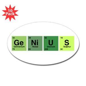  Sticker (Oval) (10 Pack) Genius Periodic Table of Elements 