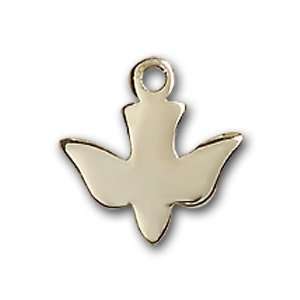   Medal with Holy Spirit Charm and Arched Polished Pin Brooch Jewelry