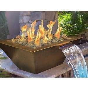 HPC 40 Square Sedona Complete Fire and Water Bowl w/ Remote Ignition 