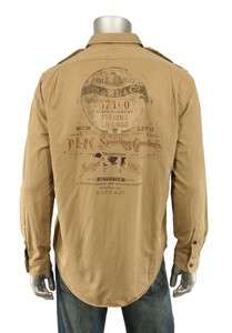 Ralph Lauren Polo Khaki Hunting & Fishing Military Shirt L New $145 