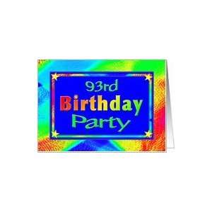  93rd Birthday Party Invitations Bright Lights Card Toys & Games