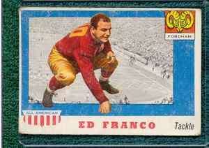 1955 Topps All American Football #58 ED FRANCO Fordham 7 Blocks of 