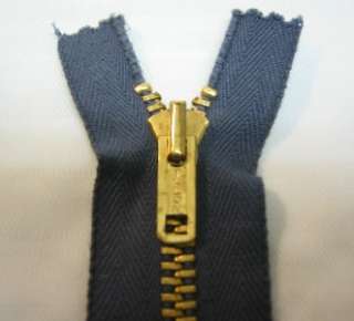50 pc   6 Med. Blue Metal Brass Separating Zipper Lot Jacket Clothing 
