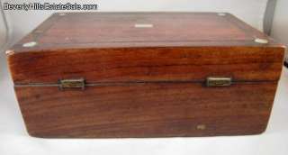 Rare Antique Rosewood Box with Mother of Pearl Inlay  