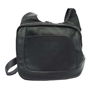 Piel Leather Square Sling Bag Black