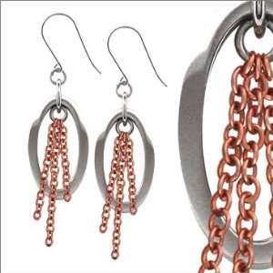 Steel and Rose Steel Stylish Dangle Earrings in the material of the 