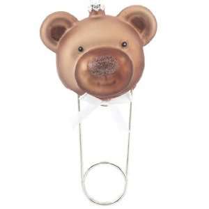  Personalized Teddy Bear Diaper Pin Christmas Ornament 