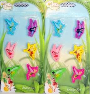12 NEW Disney Fairies / TinkerBell Erasers / Party Favors  