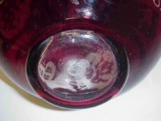 ANTIQUE BOHEMIAN RUBY GLASS DECANTER VERY LARGE 1900S  