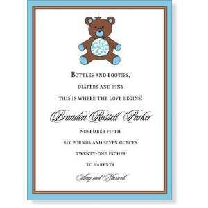  Boy Baby Shower Invitations   Teddy Time Blue Invitation 
