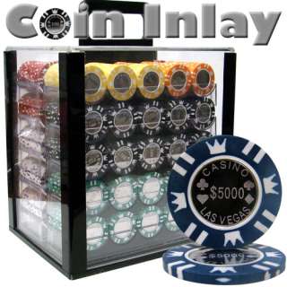1000 Ct Coin Inay Poker Chips Set 15 Gram Acrylic Case  