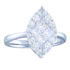 CD2U 0.52 Carats Marquise Diamond 14K White Gold Engagement Ring (EGL 