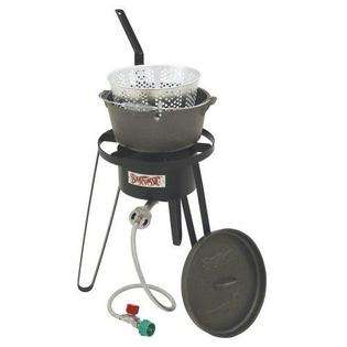 Bayou Classic 21 Tall Frame Cooker with Cast Iron Fry Pot at  
