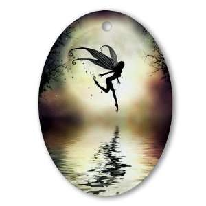 Moonlit Water Cute Oval Ornament by 