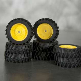 64 Farm custom scratch tractor 8 tires + yellow rims  