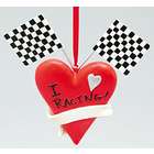 Kurt Adler 4 I Love Racing Heart Christmas Ornament