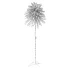   Tropical 6.5 Pre Lit Silver Tinsel Palm Tree Luau Christmas Tree