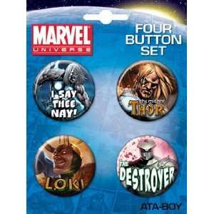  Marvel Comics Thor Loki Destroyer Button Set 81923BT4 