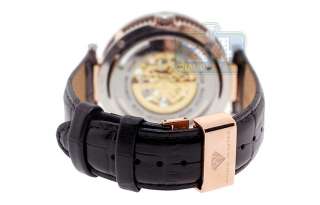   Automatic Round Rose Gold Plated 1.25 ct Diamond Mens Watch  