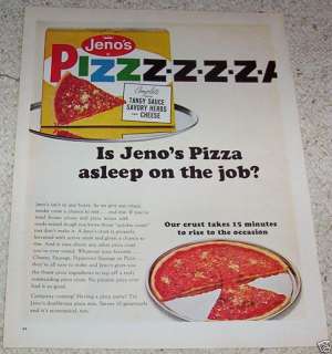 1966 JENOS frozen Pizza food Jeno VINTAGE large AD  