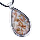 Pugster Peal Drop Pendant Murano Glass Necklace