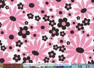 Michael Miller Fabric ~ Pink Kaylee Black Flower 4309  