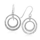 Netaya 0.25ct TDW Diamond Circle Drop Earrings in Sterling Silver