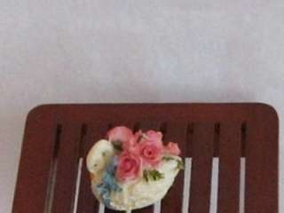 Bonnie Franklin & Friends Dollhouse Miniature Swan Vase of Roses 