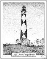 12 Cape Lookout Lighthouse Note Cards  
