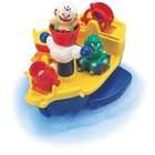 bath toy floating pirate ship has squirting octopus escape raft water 