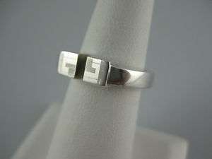 GUCCI ITALY STERLING SPLIT FRONT LOGO RING 9  