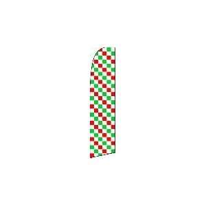  CHECKERED RED/WHITE/GREEN Swooper Feather Flag Everything 