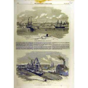   1857 Plymouth Western Docks Floating Graving Print
