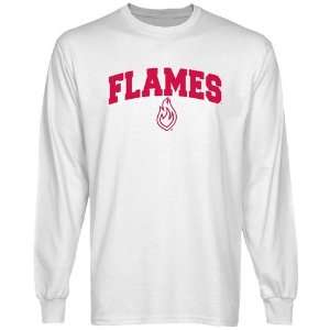  UIC Flames White Logo Arch Long Sleeve T shirt Sports 
