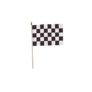  Cloth Flag, 8 X 12 Black & White Checked (12pks Case 