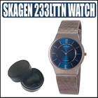 Skagen 233LTTN Mens Blue Face Titanium Mesh Bracelet Watch