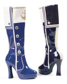 WOMENS BLUESAILOR GIRL STYLE KNEE HIGH COSTUME BOOTS  