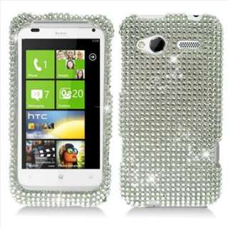 Silver Diamond Bling Hard Case Cover for T Mobile HTC Radar 4G Omega 