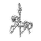 JewelryWeb Sterling Silver Carousel Horse Charm Measures 23x17mm